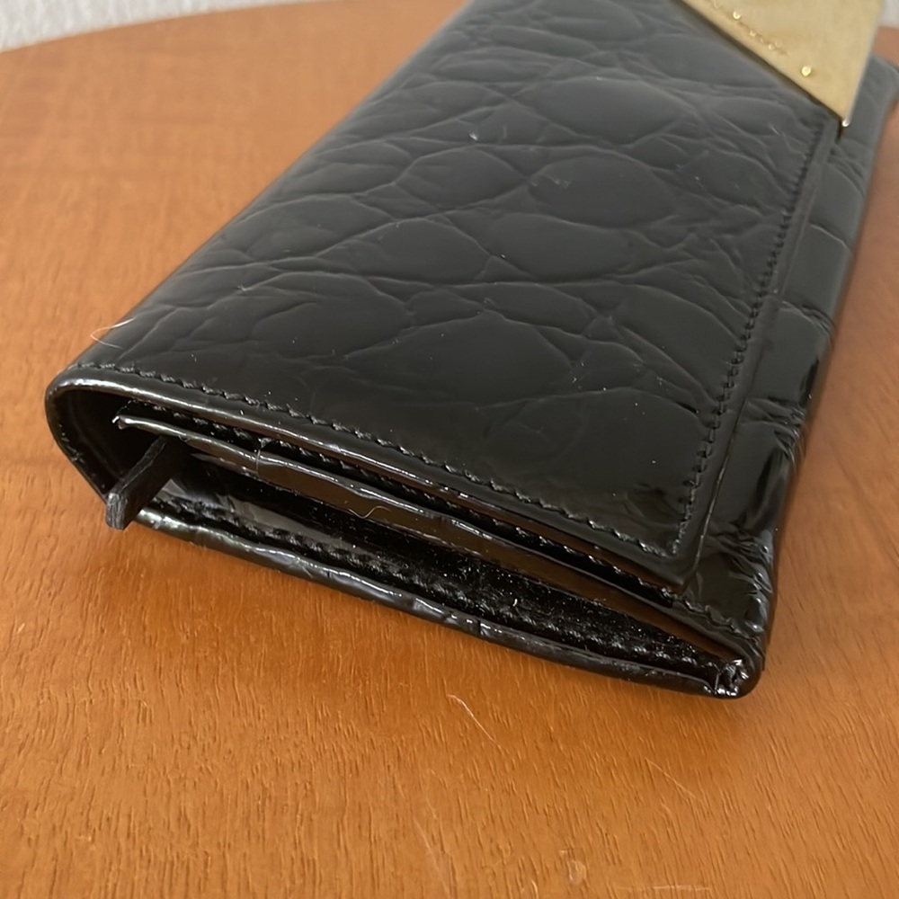 Alexander Mcqueen Croc-Embossed Wallet In Black Patent Leather - Picture 3 of 10